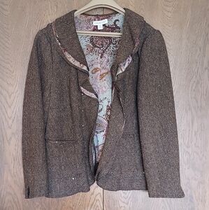 Coldwater Creek Brown Tweed Jacket